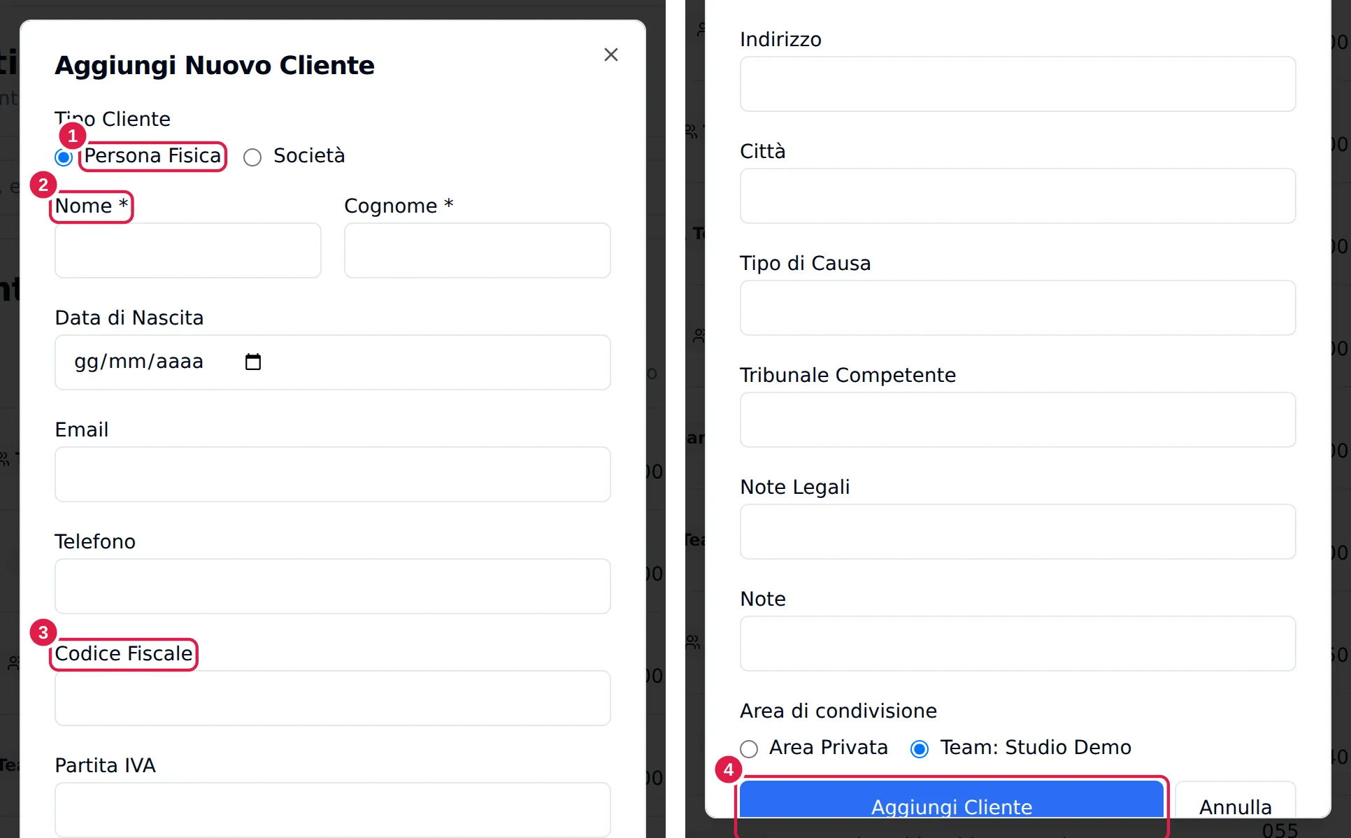 Nuovo cliente